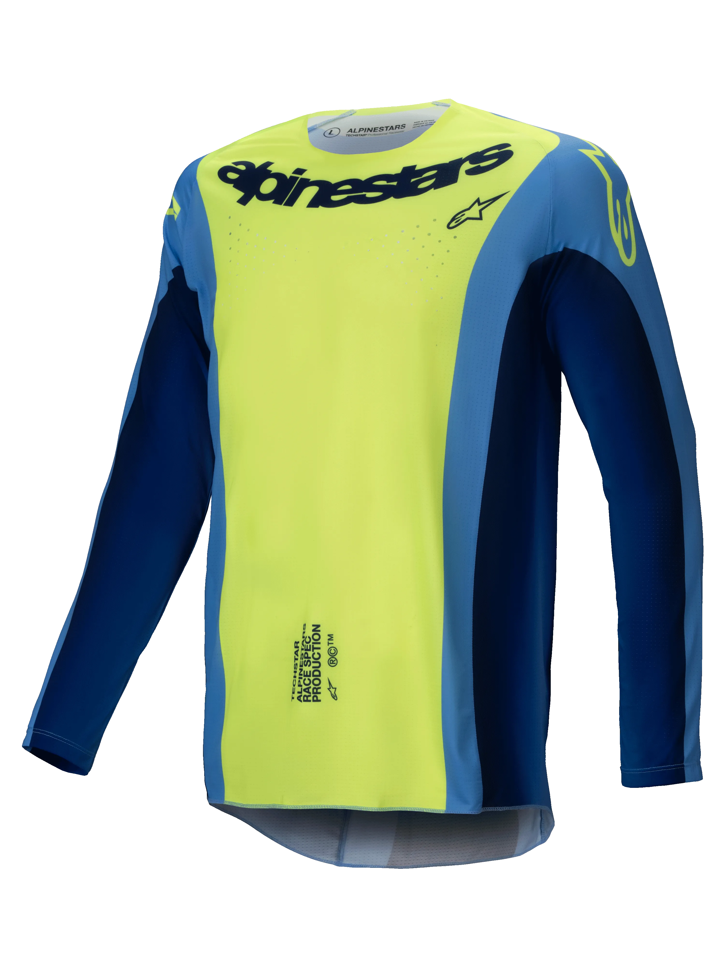 2025 Alpinestars Techstar Melt Jersey Yellow Fluo Blue