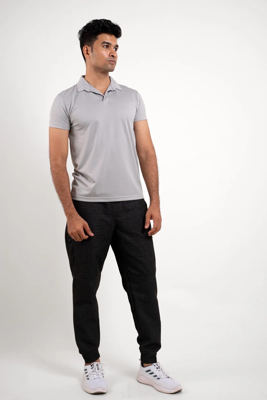 Active Light Gray Polo Tshirt  For Men