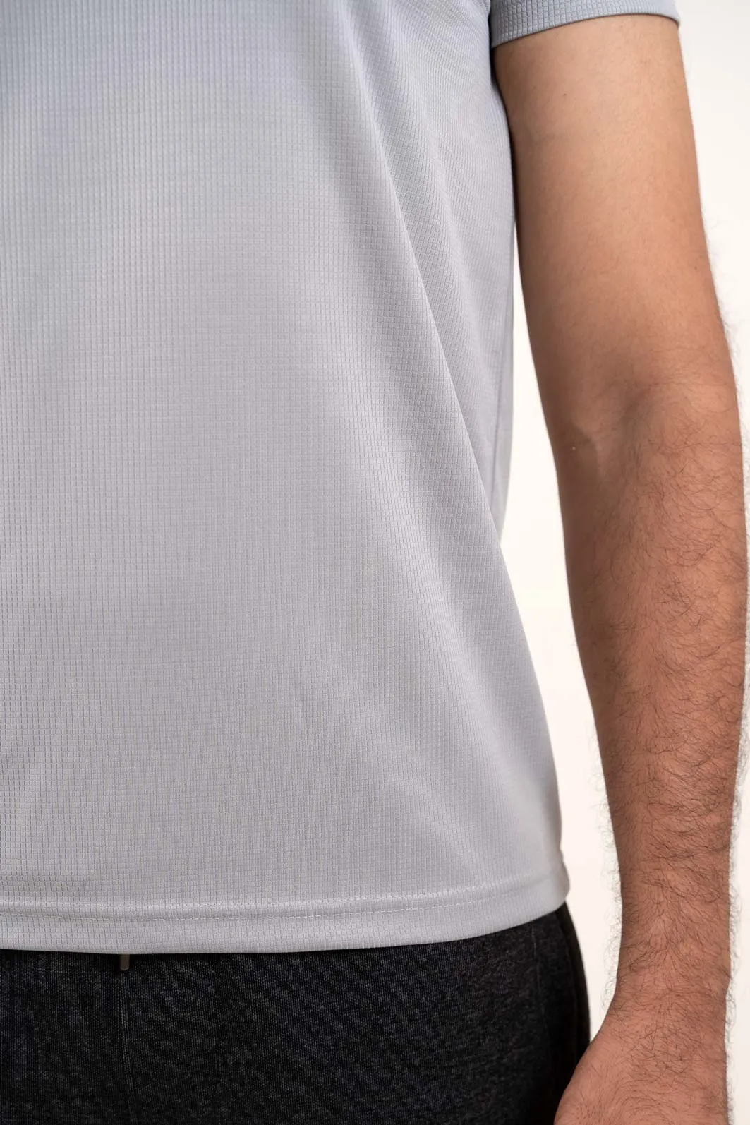 Active Light Gray Polo Tshirt  For Men