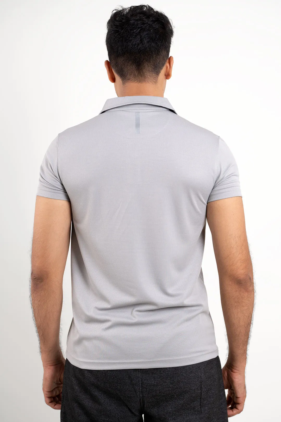 Active Light Gray Polo Tshirt  For Men