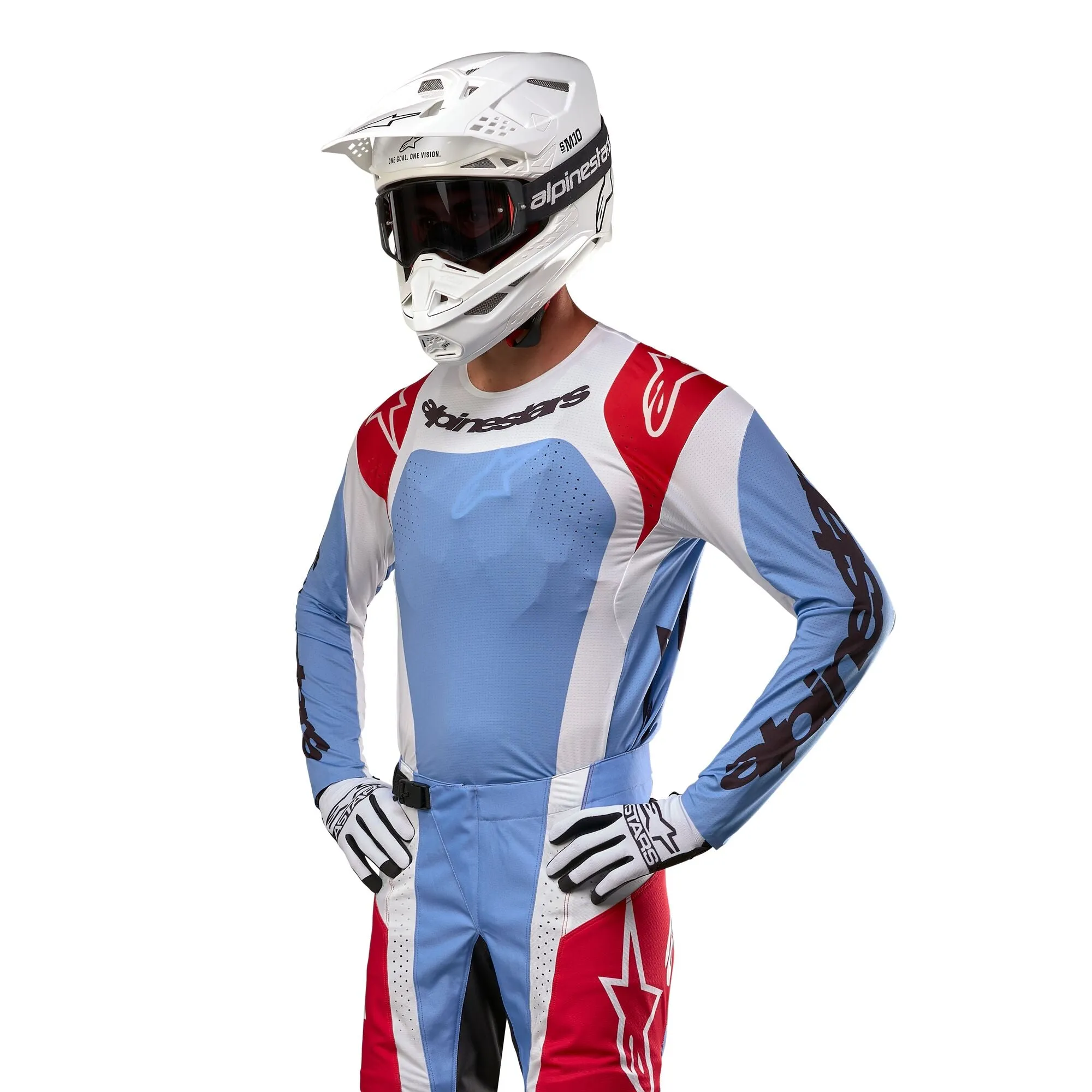 Alpinestars Techstar Ocuri Light Blue Mars Red White Combo