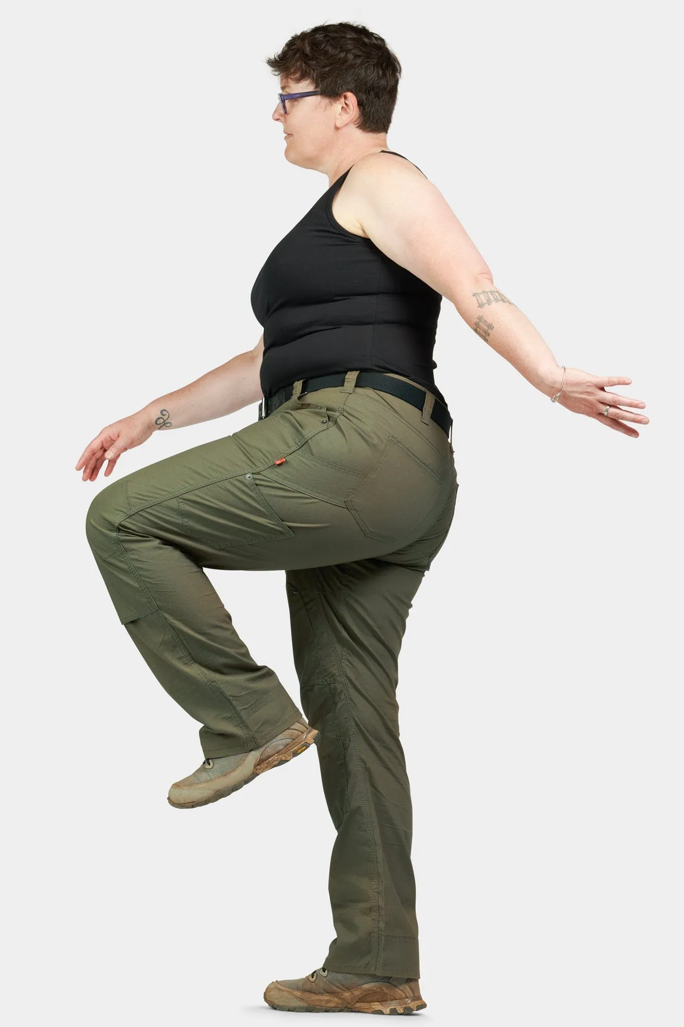 Anna Ultra Light Trail Pant in Kelp Green Ripstop