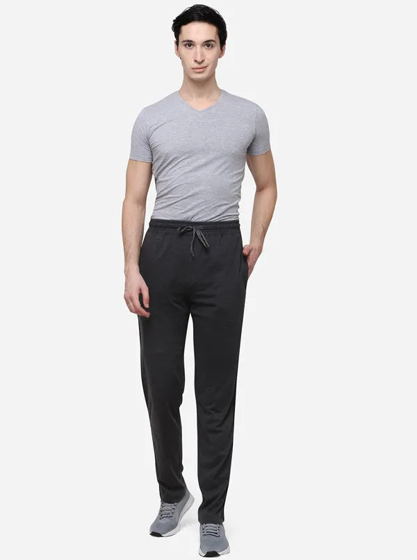 Antra Melange Solid Regular Fit Track Pants | JadeBlue