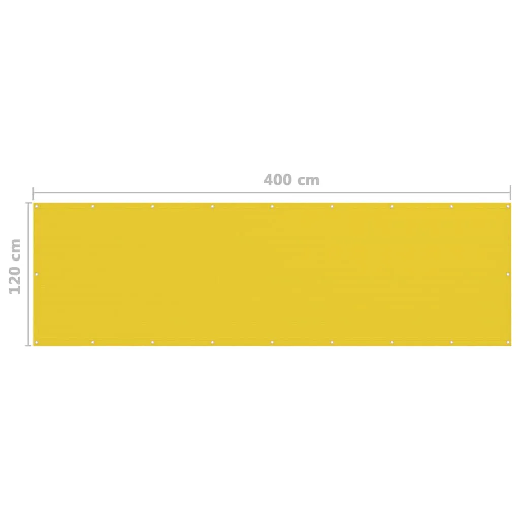 Balcony Screen Yellow 120x400 cm HDPE