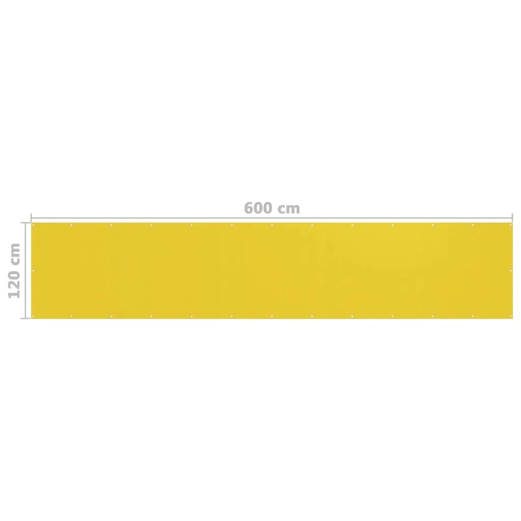 Balcony Screen Yellow 120x600 cm HDPE