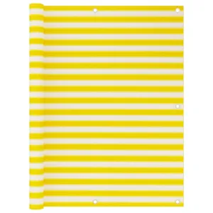 Balcony Screen Yellow and White 120x500 cm HDPE