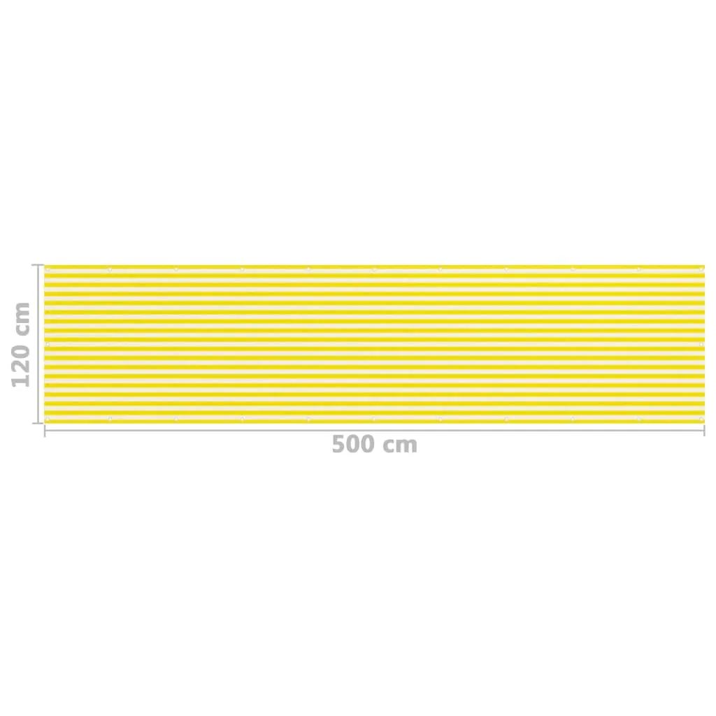 Balcony Screen Yellow and White 120x500 cm HDPE