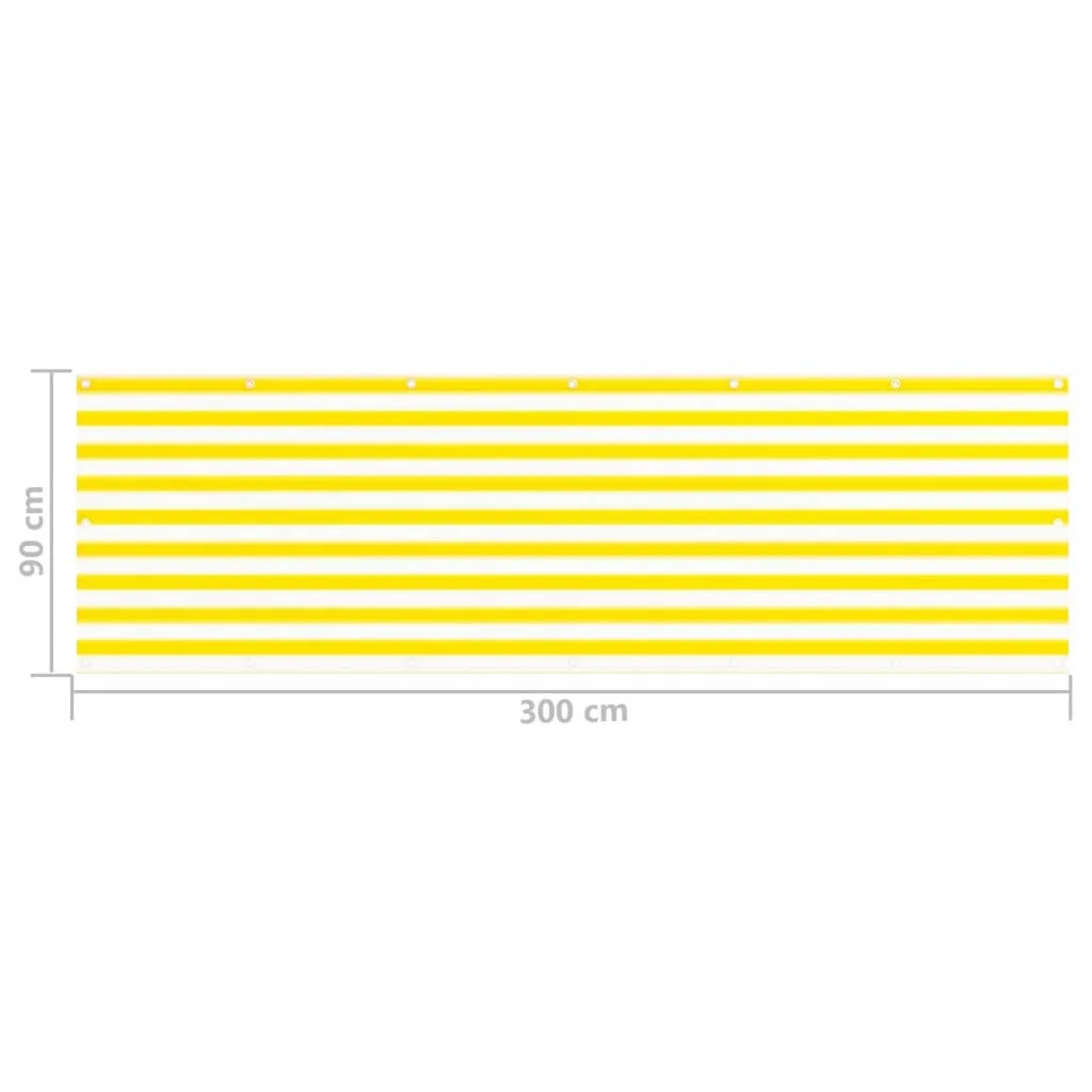 Balcony Screen Yellow and White 90x300 cm HDPE