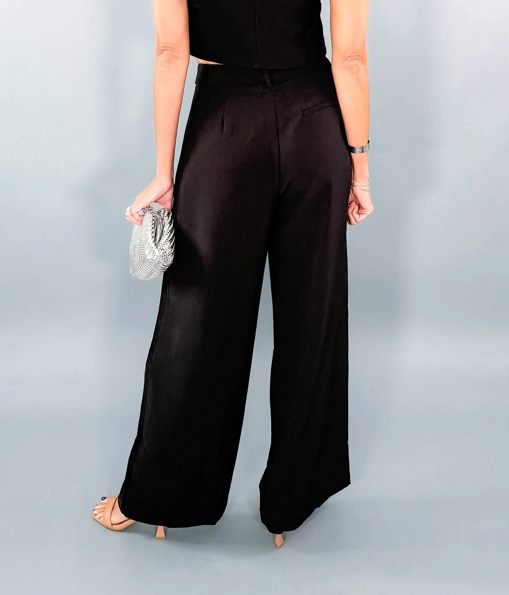 Beverly Black Trouser Wide Leg Pants