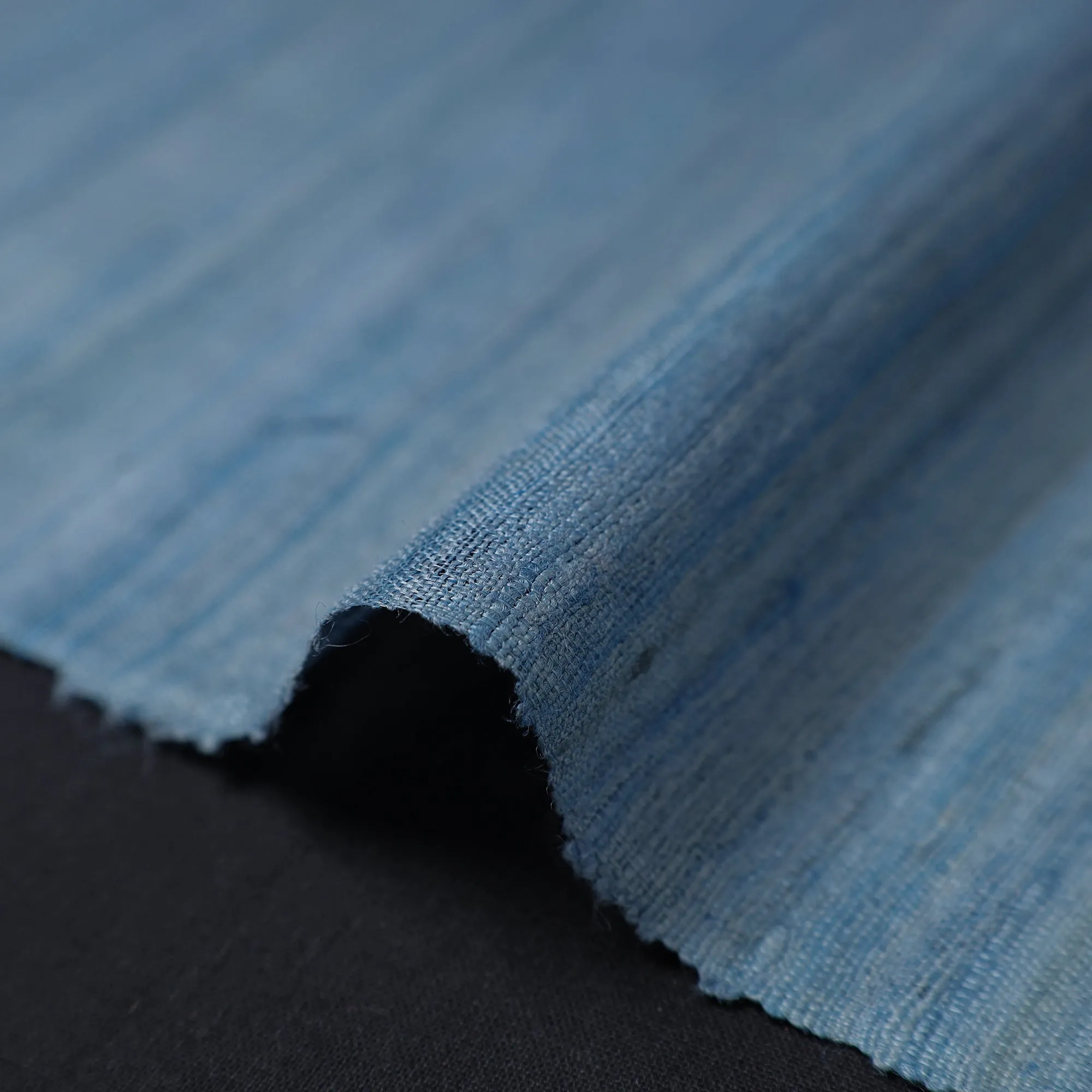 Blue - Bhagalpuri Handwoven Pure Desi Tussar Silk Fabric 11