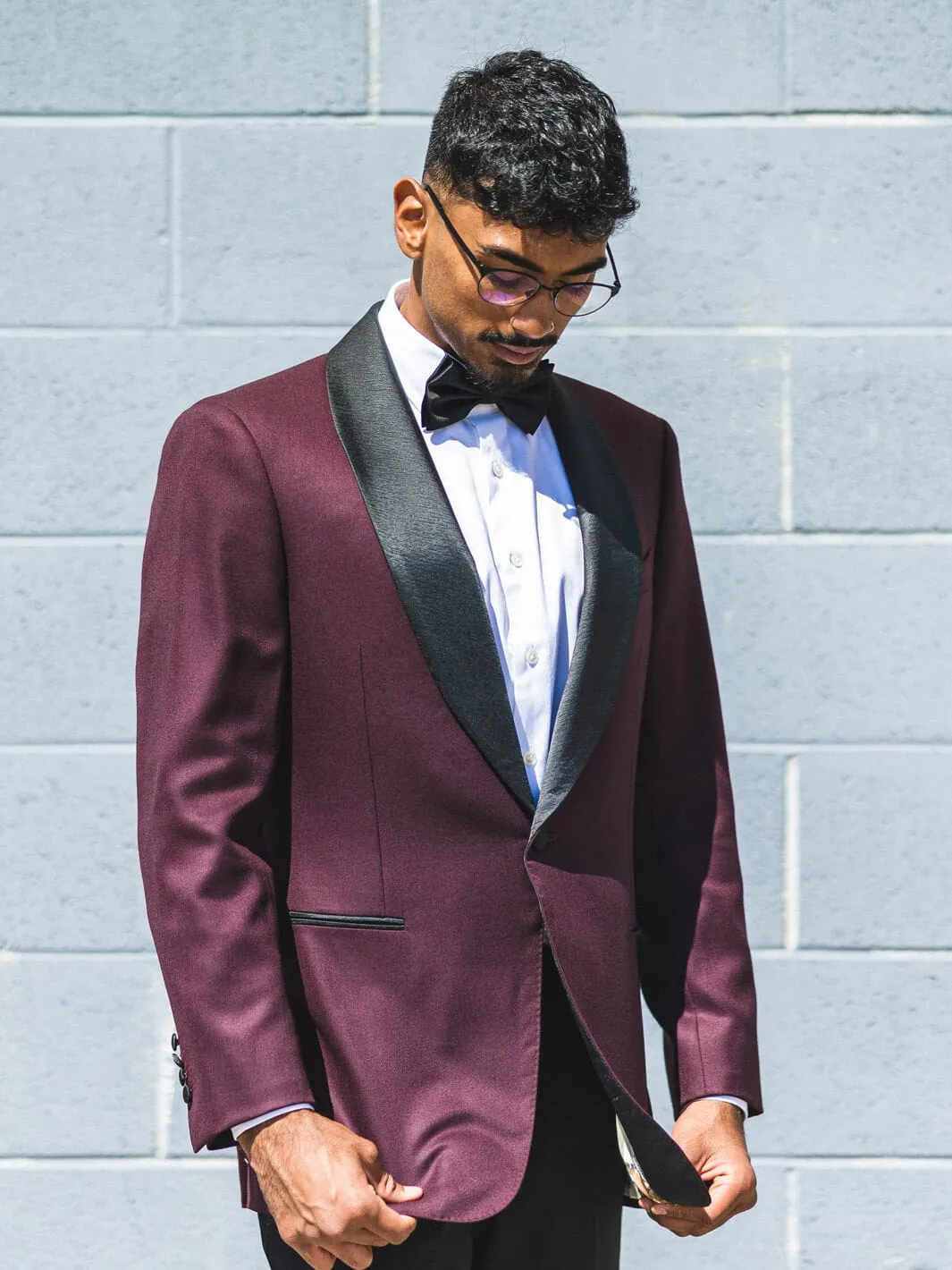 Burgundy Shawl Tuxedo Jacket