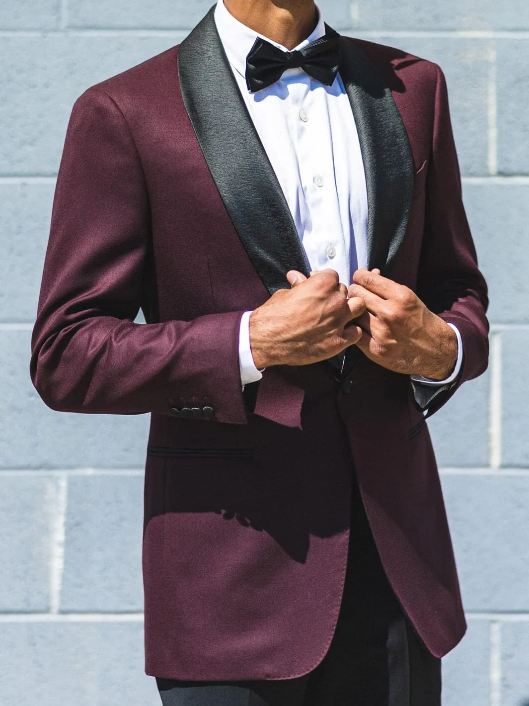 Burgundy Shawl Tuxedo Jacket