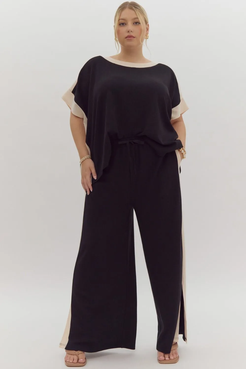 Cozy Chic Set Pants - Black *Regular & Curvy*