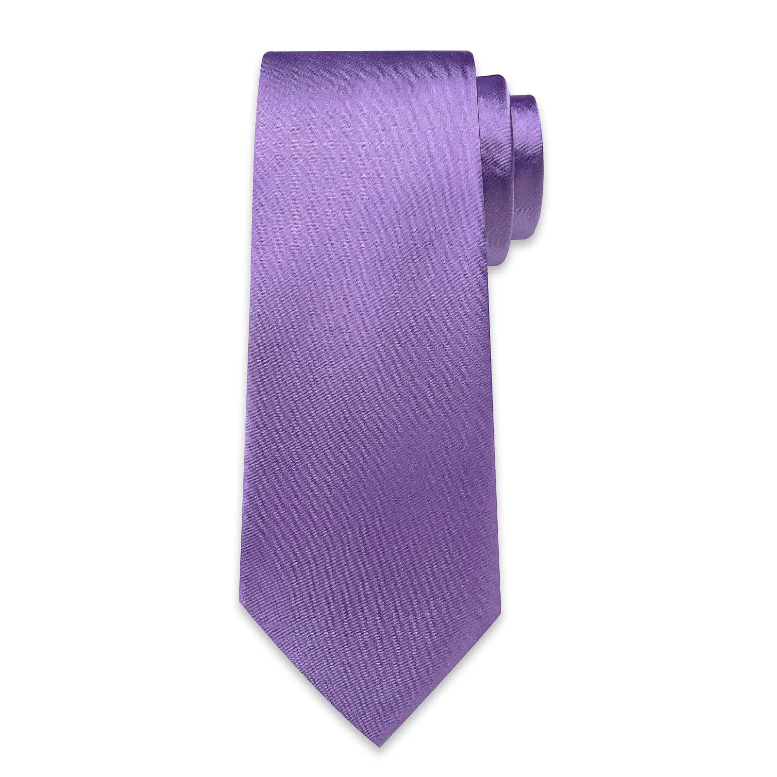 DiBanGu Silk Tie Shining Orchid Purple Solid Mens Formal Business Tie Handkerchief Cufflinks Set