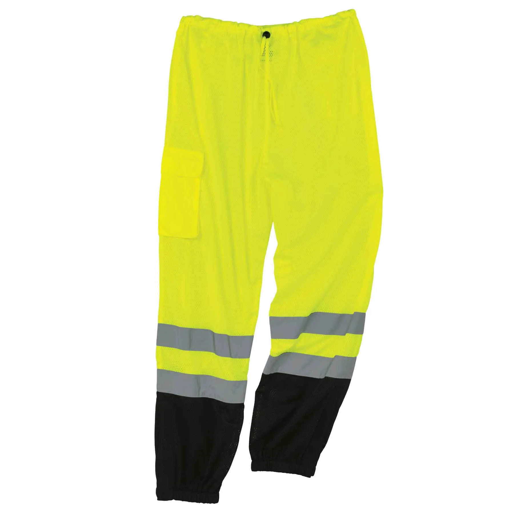 Ergodyne 23953 GloWear 8910BK Supplemental Class E Black Bottom Hi-Vis Pants, Small/Medium, HV Lime