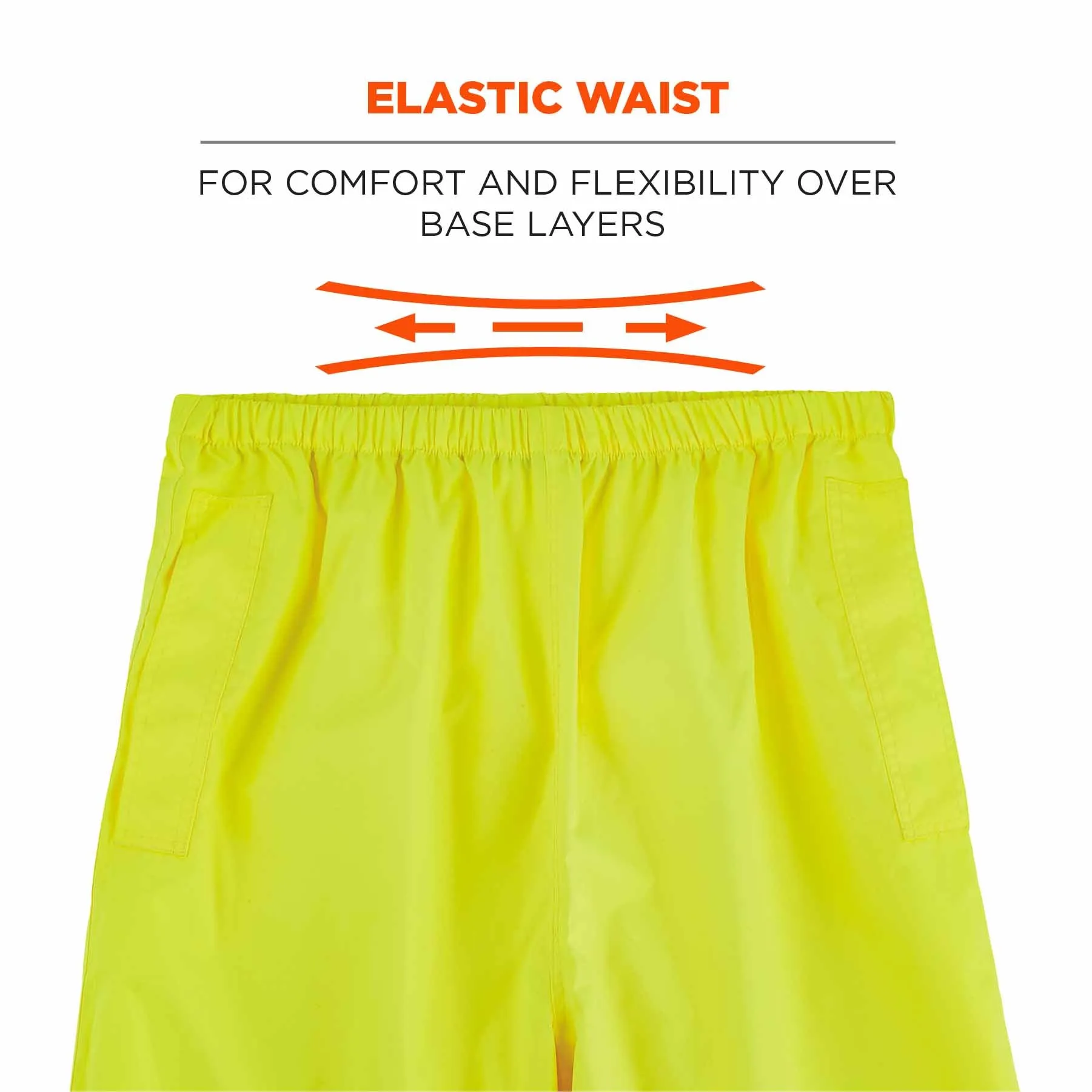 Ergodyne 25344 8916 L Lime Class E Lightweight Hi-Vis Rain Pants