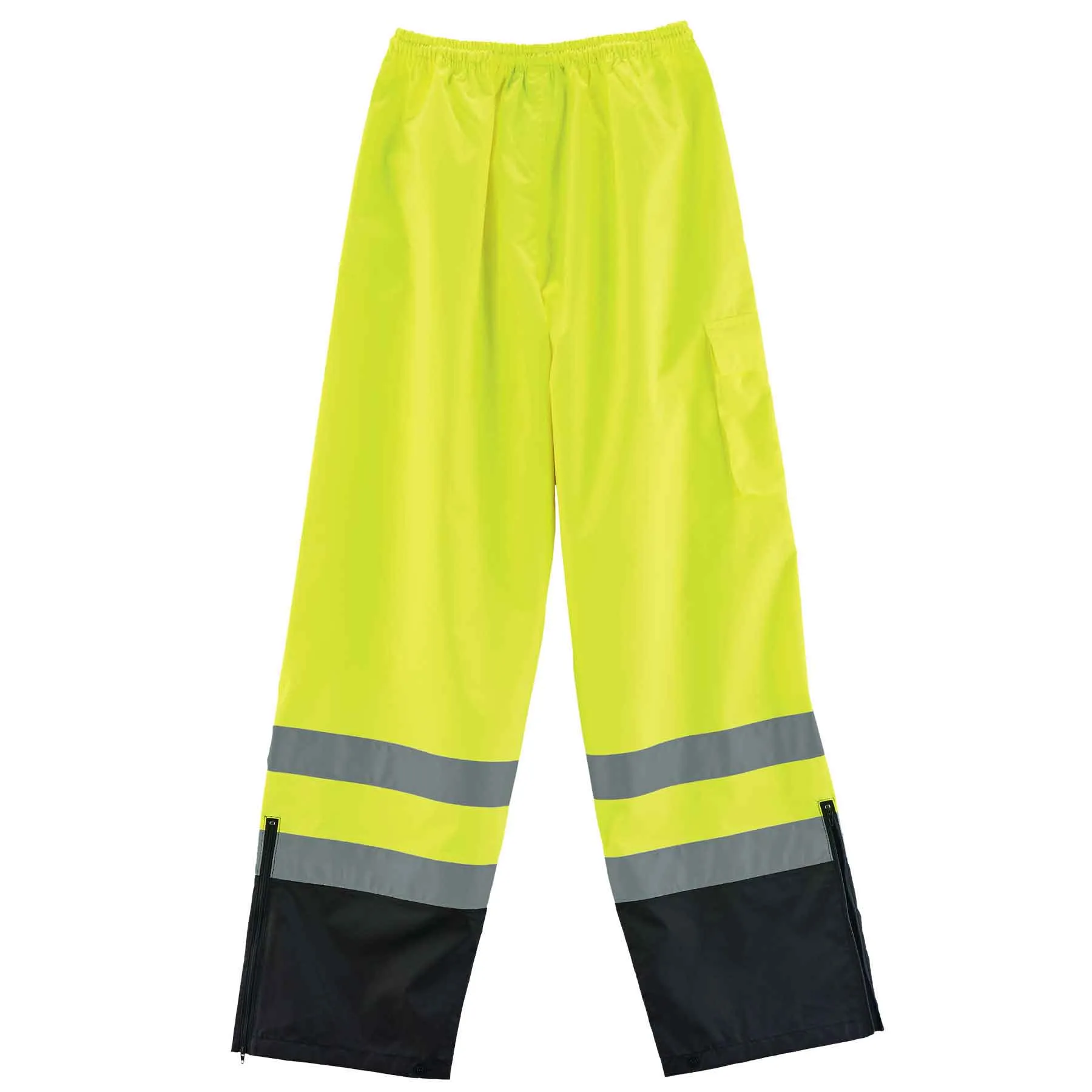 Ergodyne 25422 GloWear 8915BK Supplemental Class E Black Bottom Rain Pants, Small, HV Lime