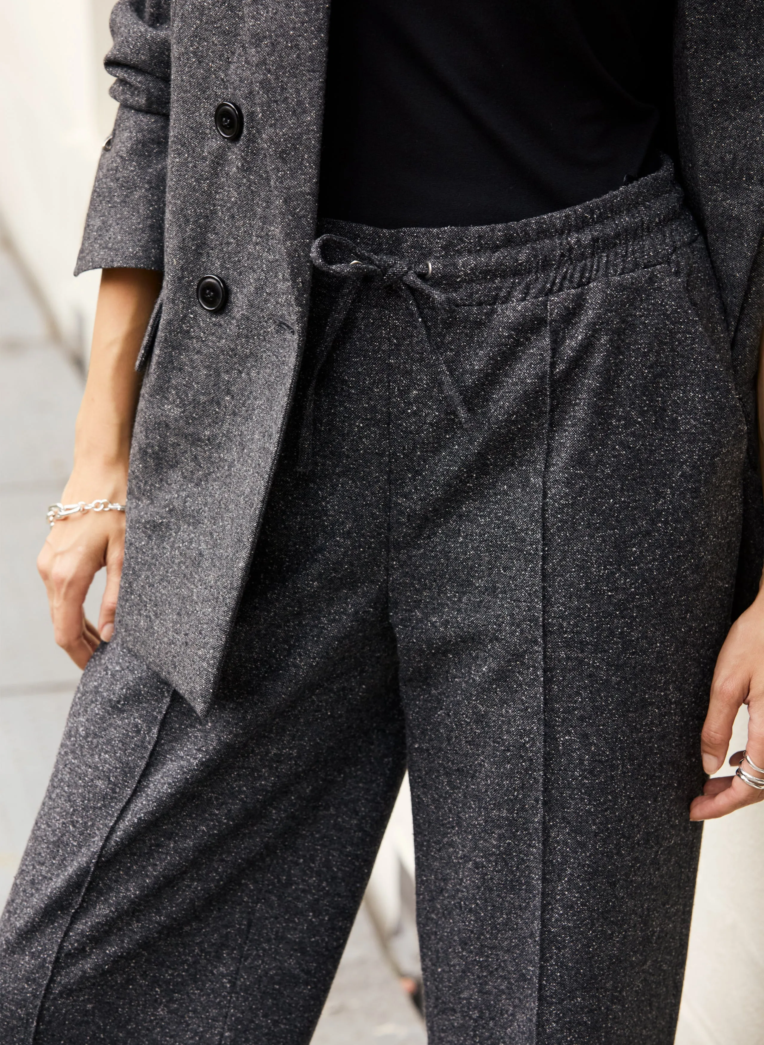 Fera Wool Blend Wide Leg Trousers