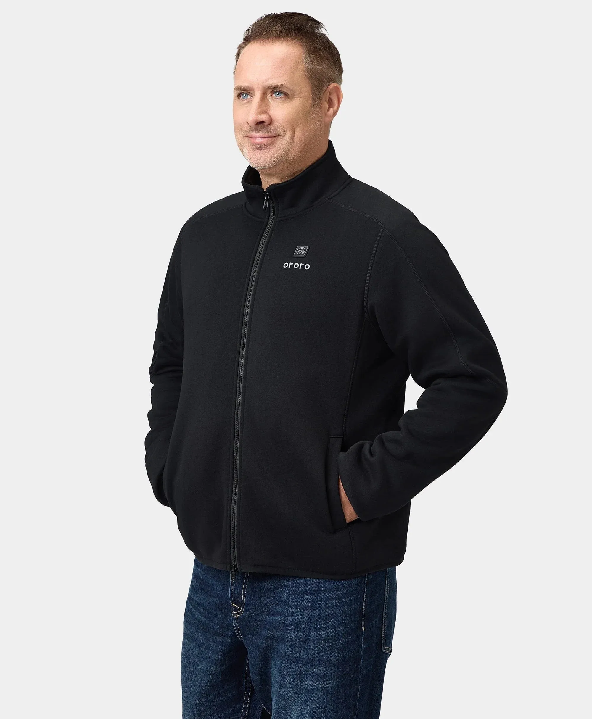 Florence Men's Heated Fleece Jacket - Black