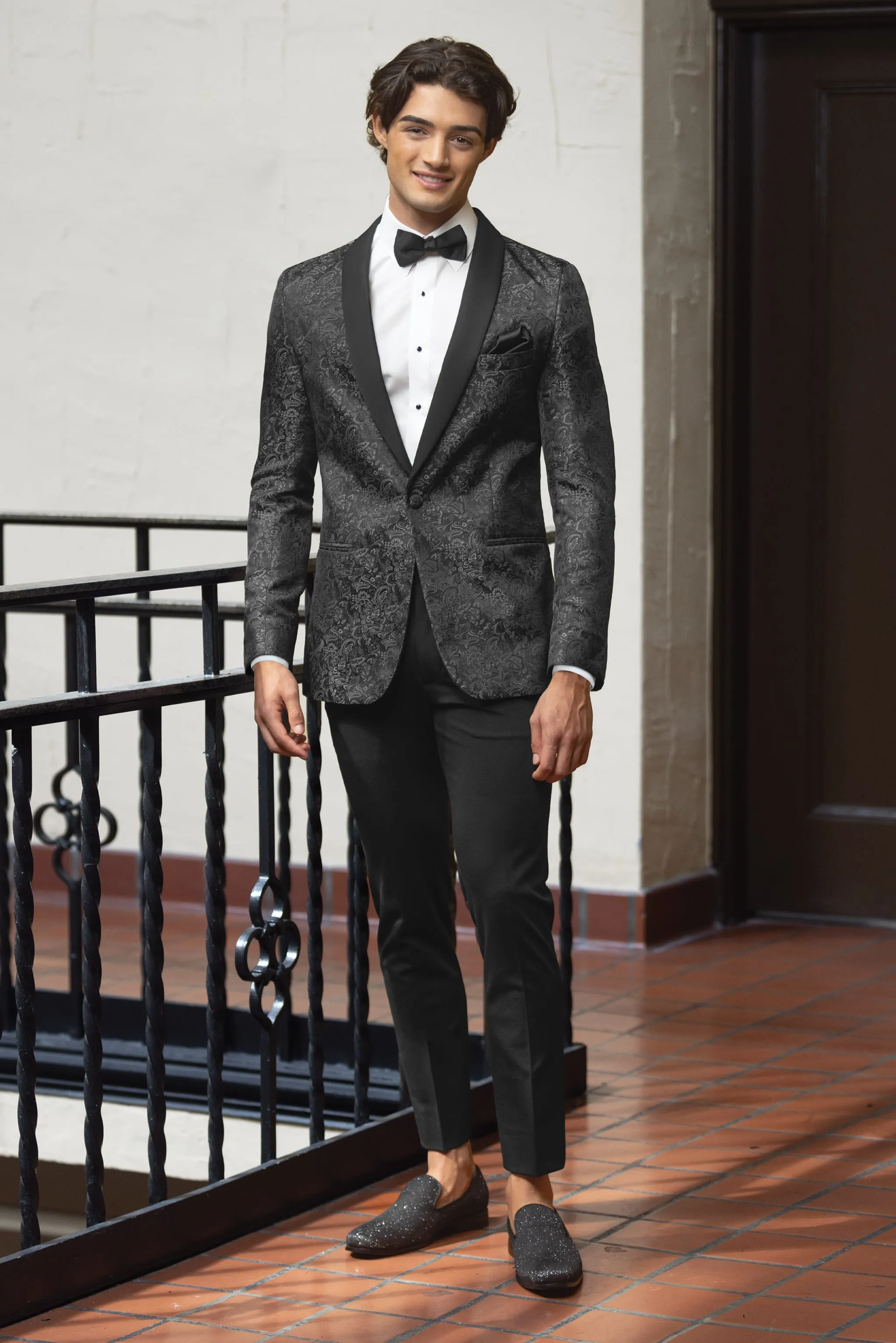 Granite Paisley Slim Fit Tuxedo Coat