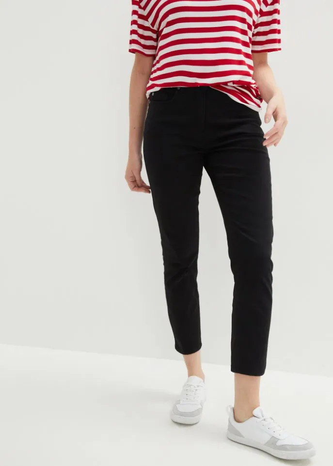 High-waisted trousers 7/8 Bpc Bonprix Collection, black