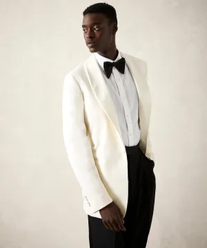 Italian Ivory Shawl Collar Tuxedo Jacket