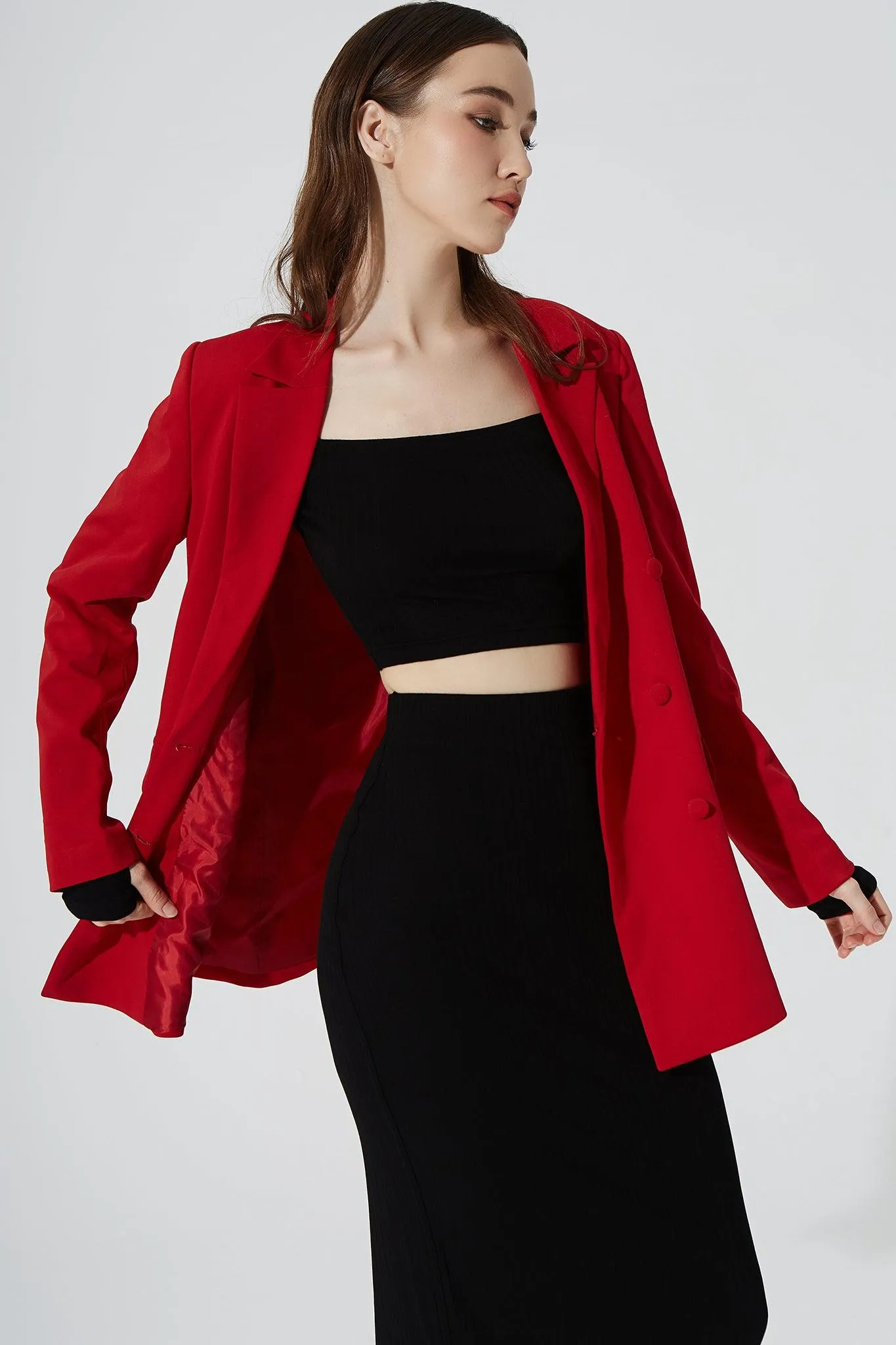 Jeslyn Blazer - Crimson