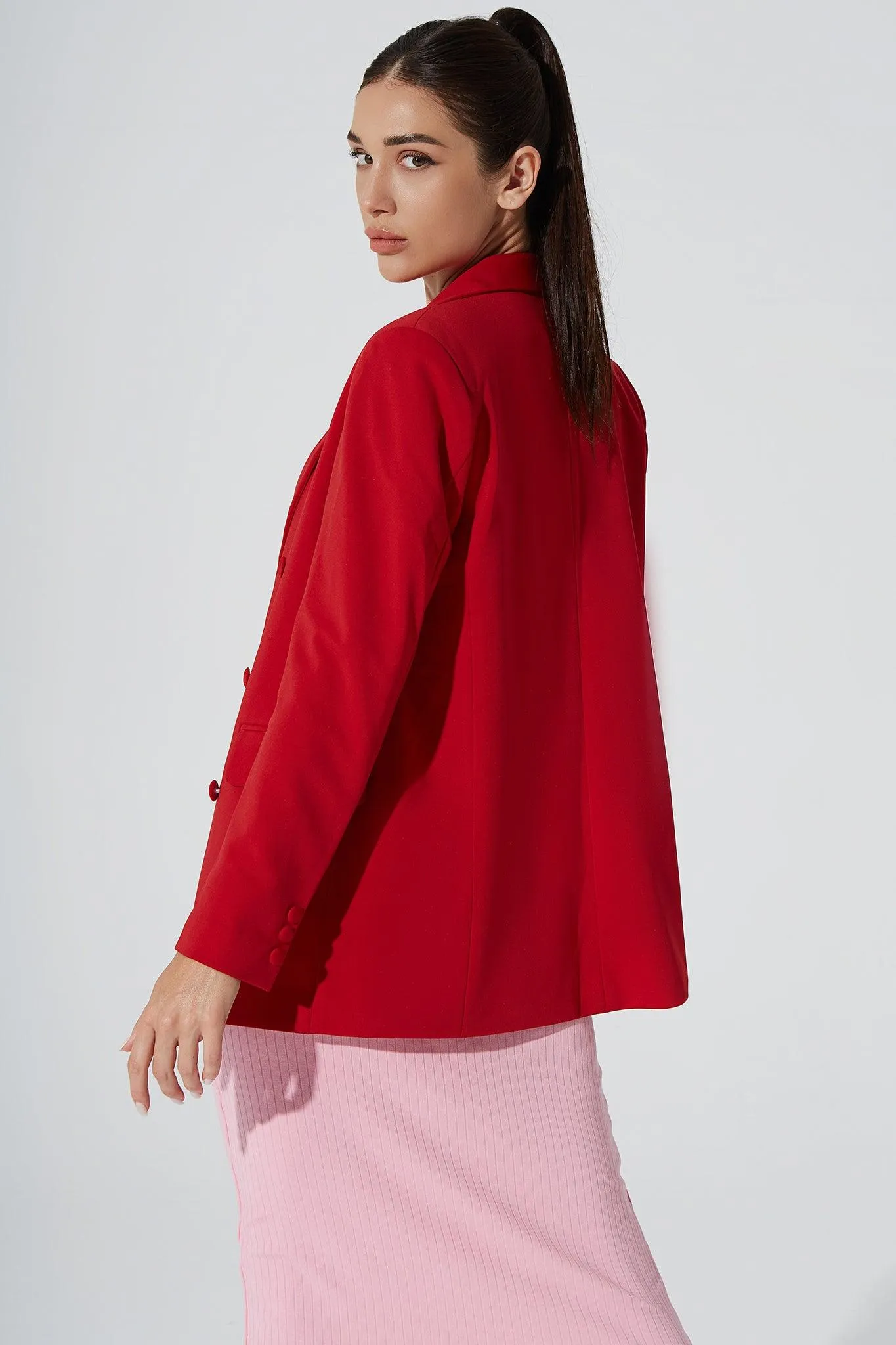 Jeslyn Blazer - Crimson