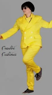 Jim Carrey The Mask Costume /  Yellow Double Breasted Suit / PSY Gangnam Style Comedian Sidekick