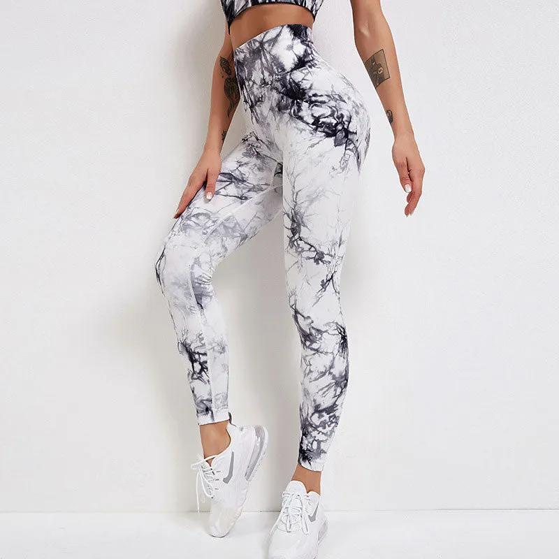 KittenAlarm - Mojoyce Tie Dye Yoga Pants Women Fitness Sport Leggings  Push Up High Waist Workout Seamless Tights Running Yoga Legging