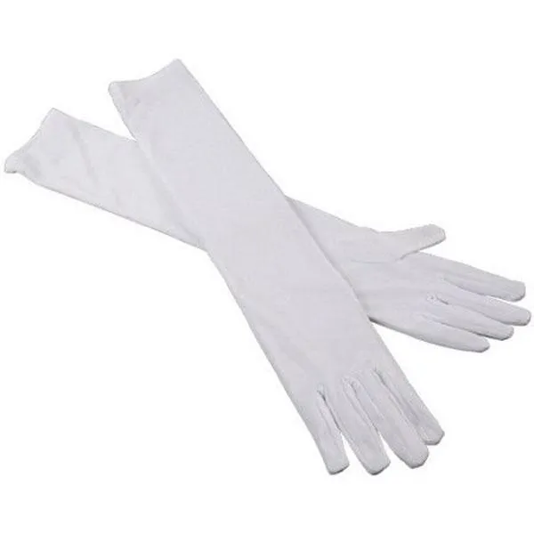 Long Gloves Nylon - White