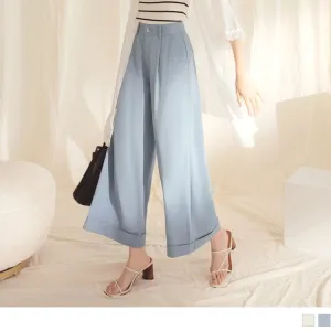 MEDIUM WAIST ELEGANT WIDE LEG SUIT PANTS