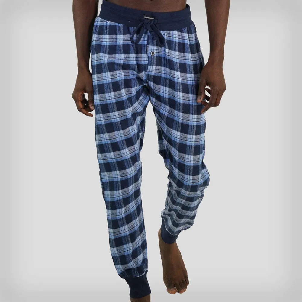 Members Only Men's Flannel Jogger Lounge Pants - LT Blue