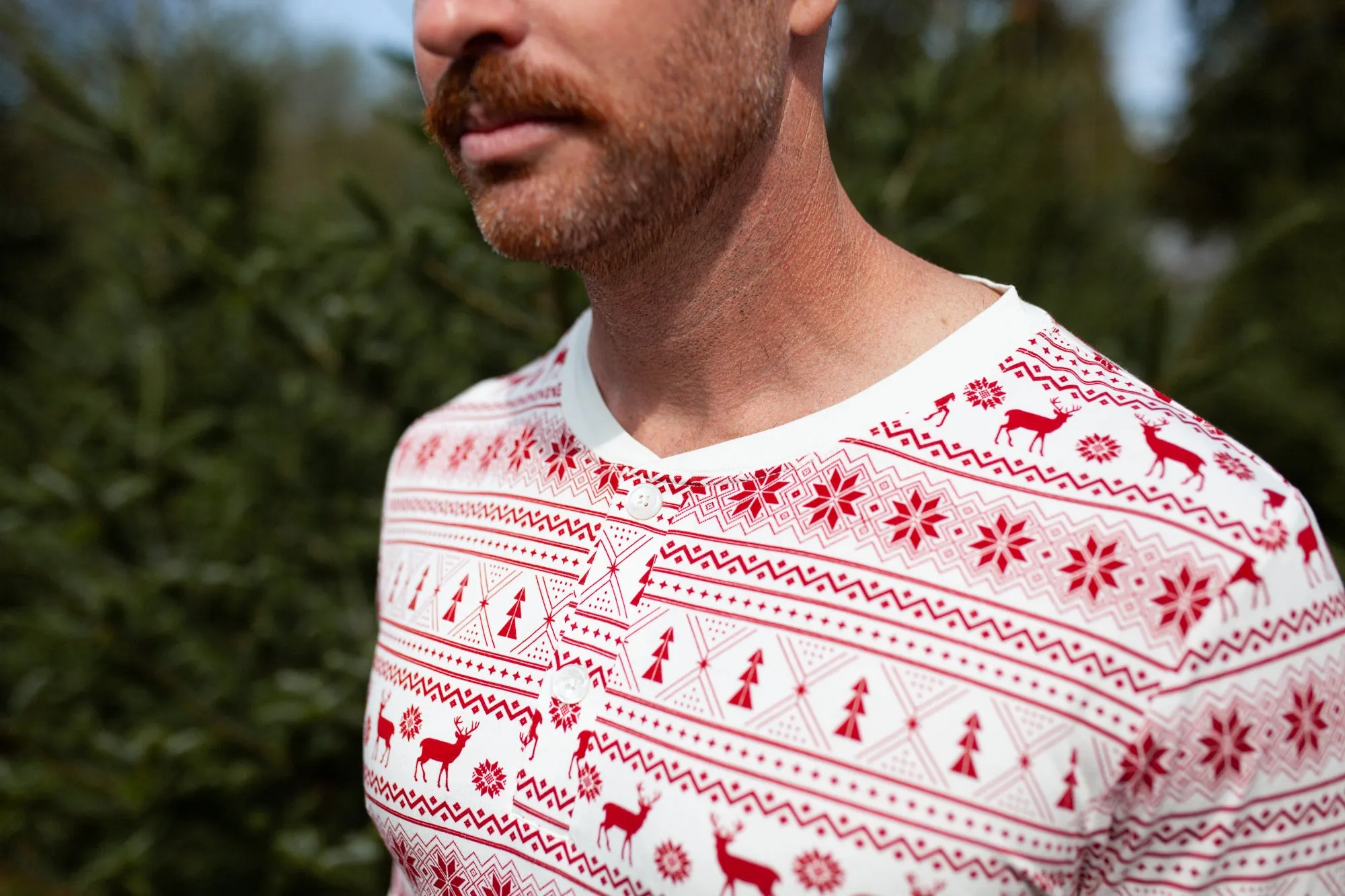 Men's Jogger Set - RED FAIR ISLE