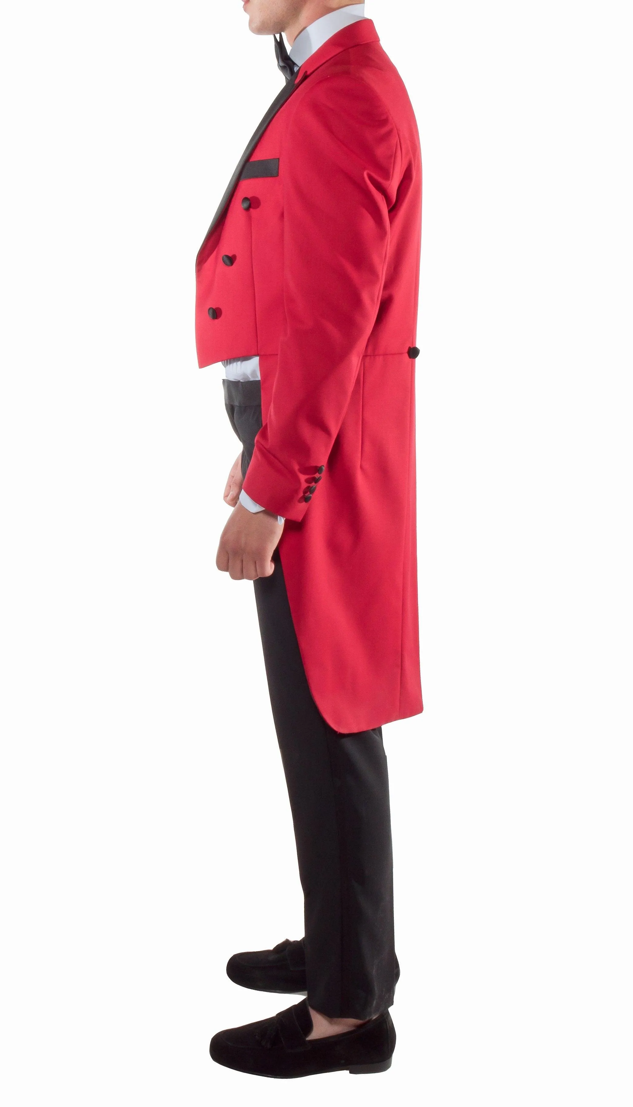 Men's Regular Fit Peak Lapel Red Tailcoat Tuxedo Set