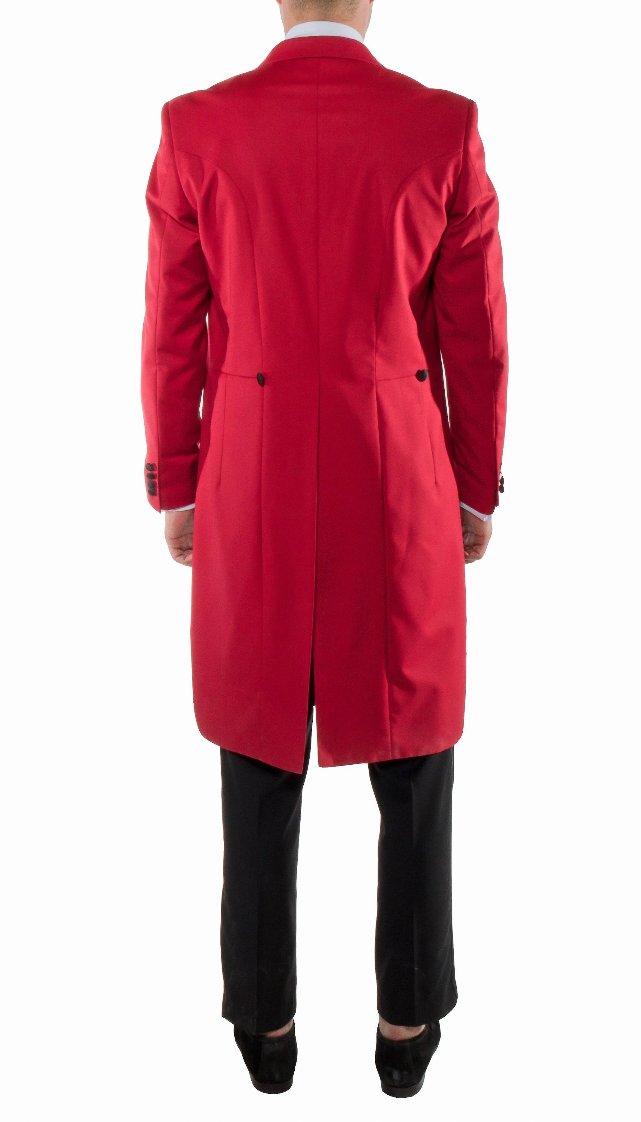 Men's Regular Fit Peak Lapel Red Tailcoat Tuxedo Set