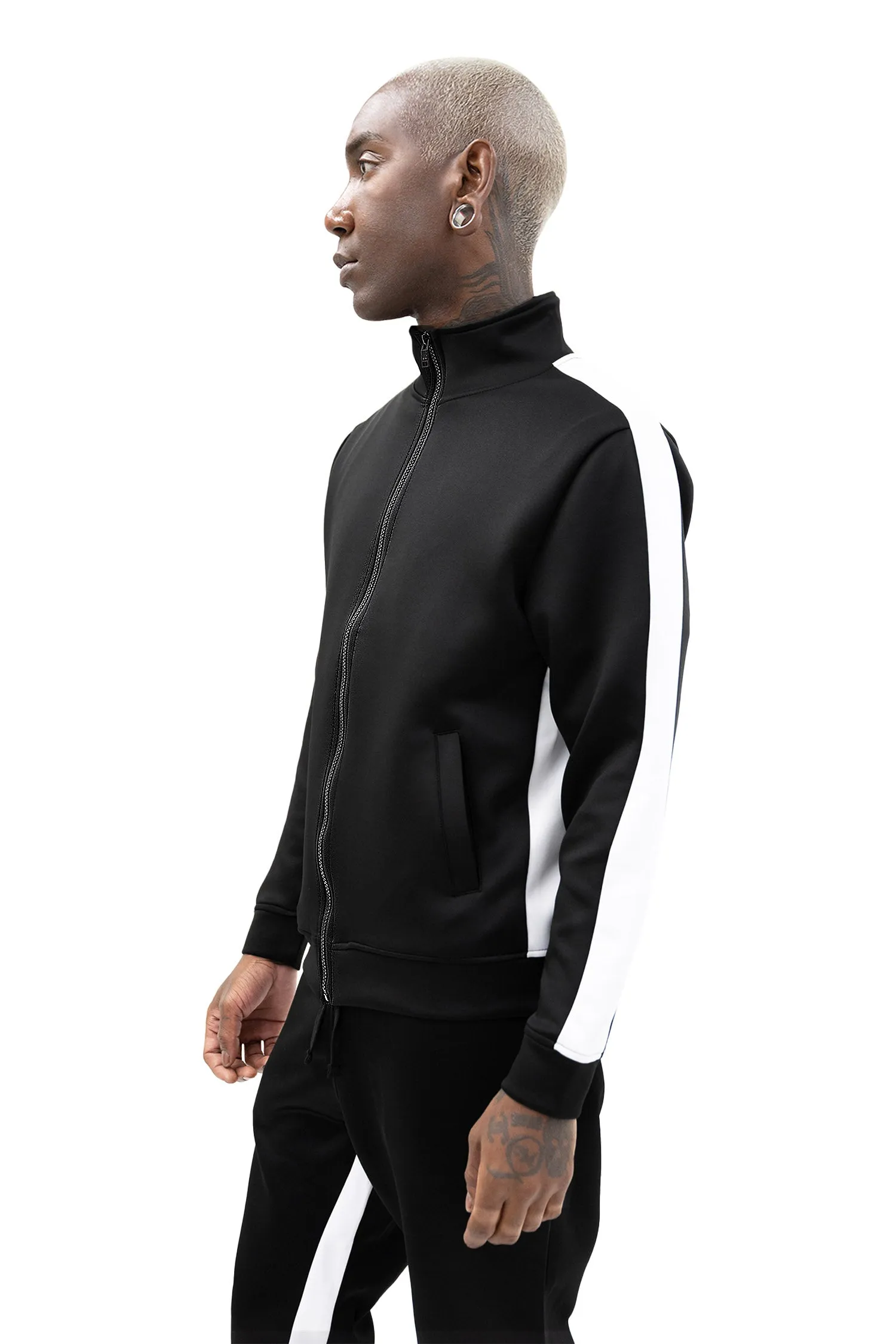 Men's Striped Solid Track Jacket