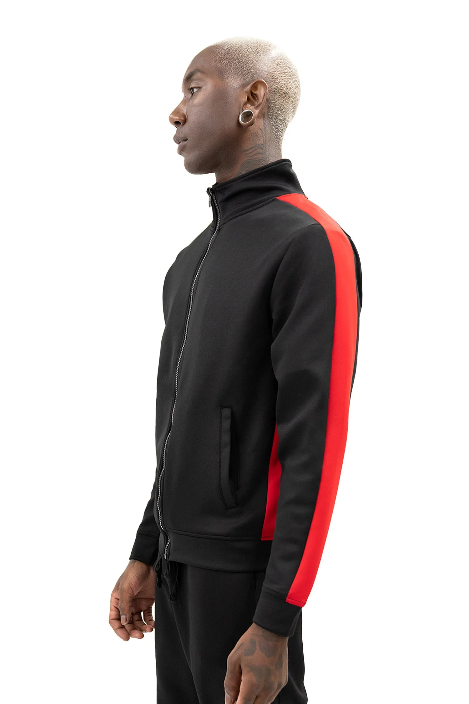 Men's Striped Solid Track Jacket