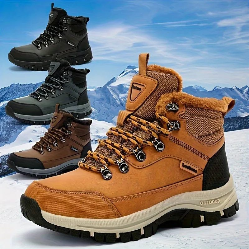 Mens Winter Snow Boots - Durable, Water-resistant & Insulated - Anti-slip Hiking Shoes for Outdoor Adventures, Warm & Comfortable - Perfect for Work, Camping, & Backpacking in All Weather