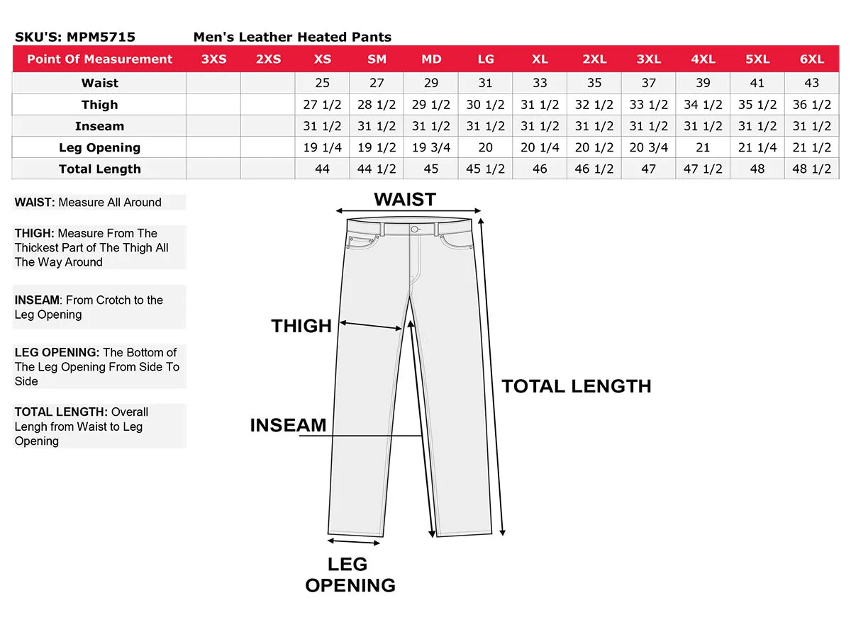 NexGen Heat MPM5720DUAL Men Black Winter Thermal Heated Pants for Ski and Riding w/Harness Wire and Battery Pack