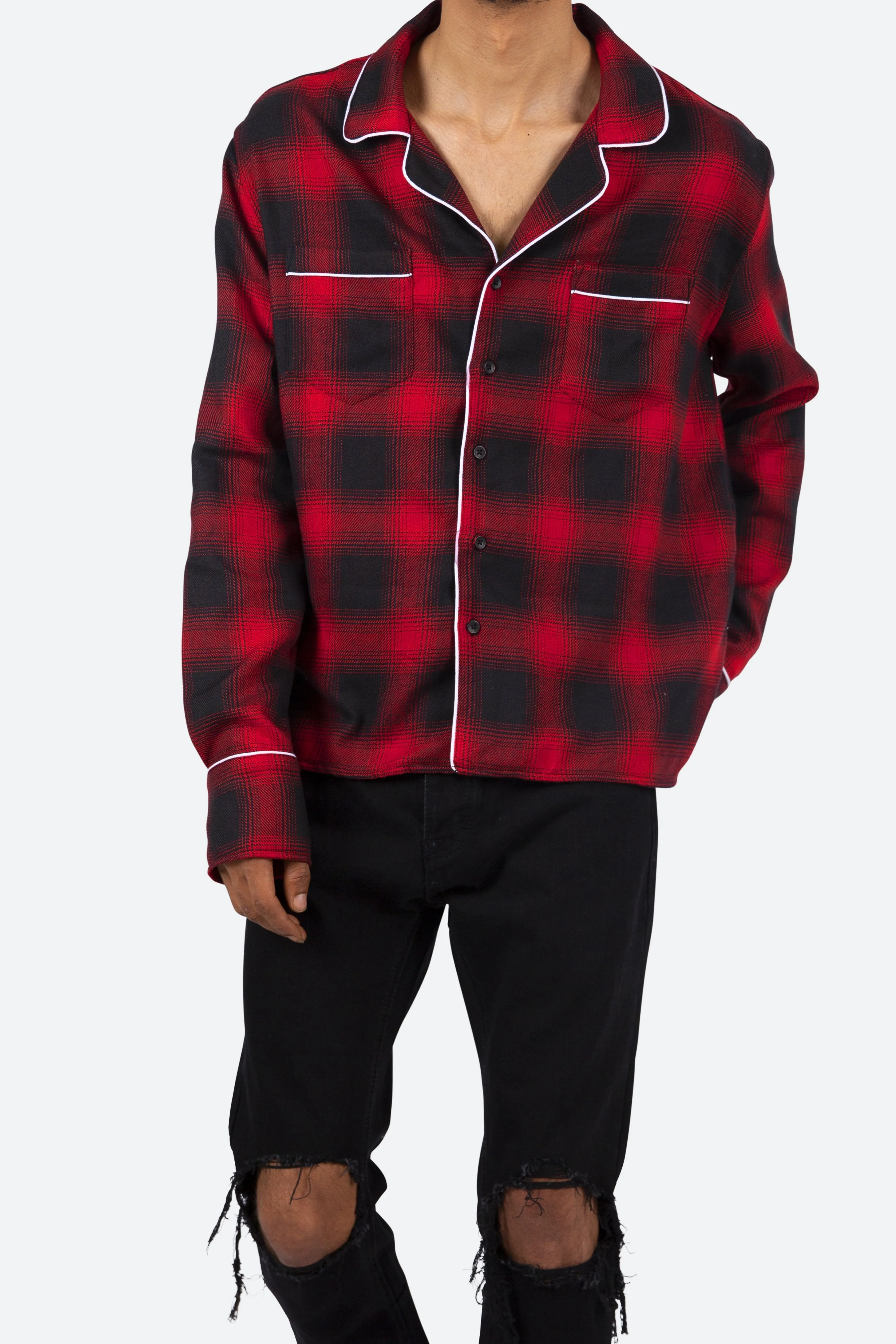 Pajama Flannel Shirt - Black/Red