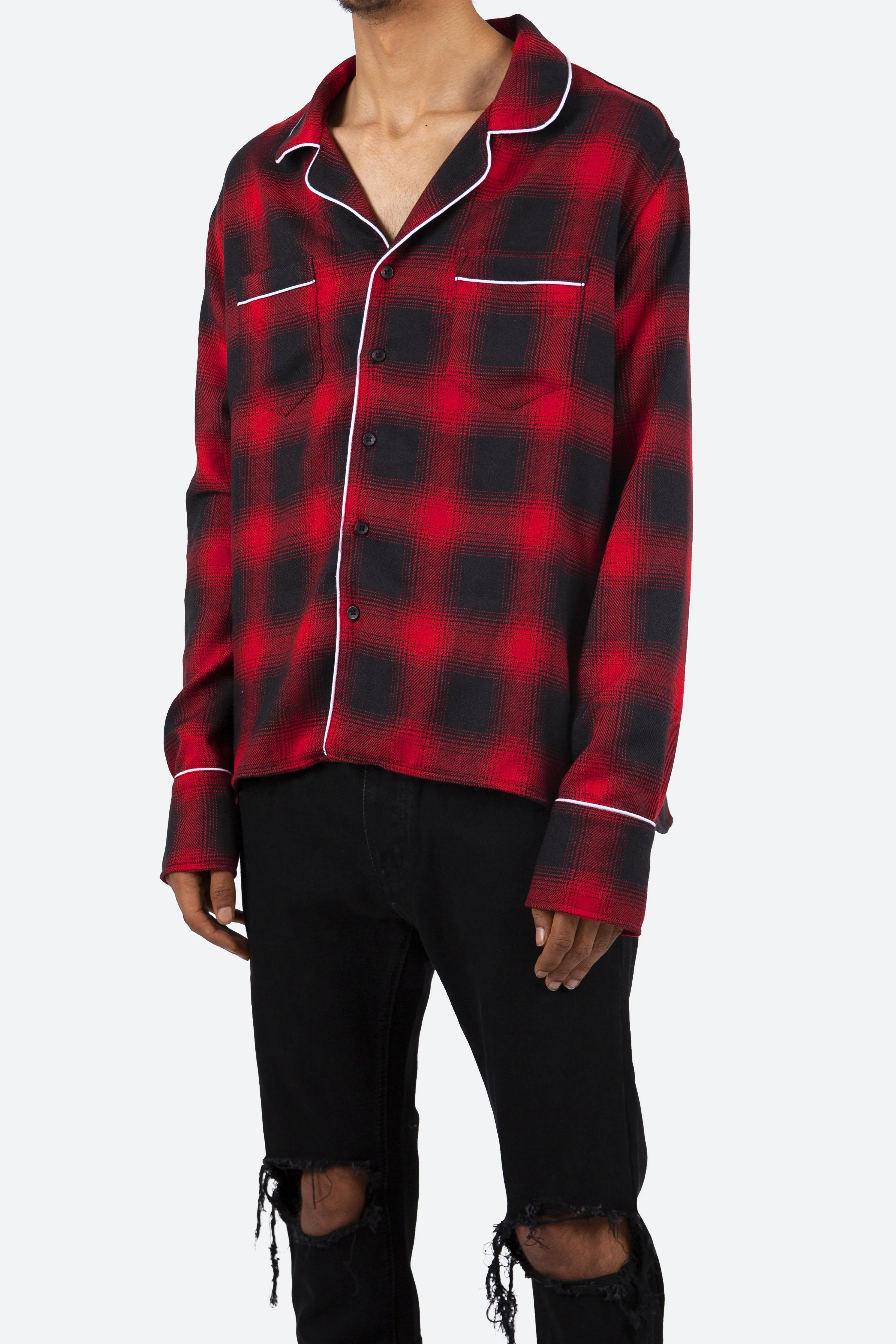 Pajama Flannel Shirt - Black/Red