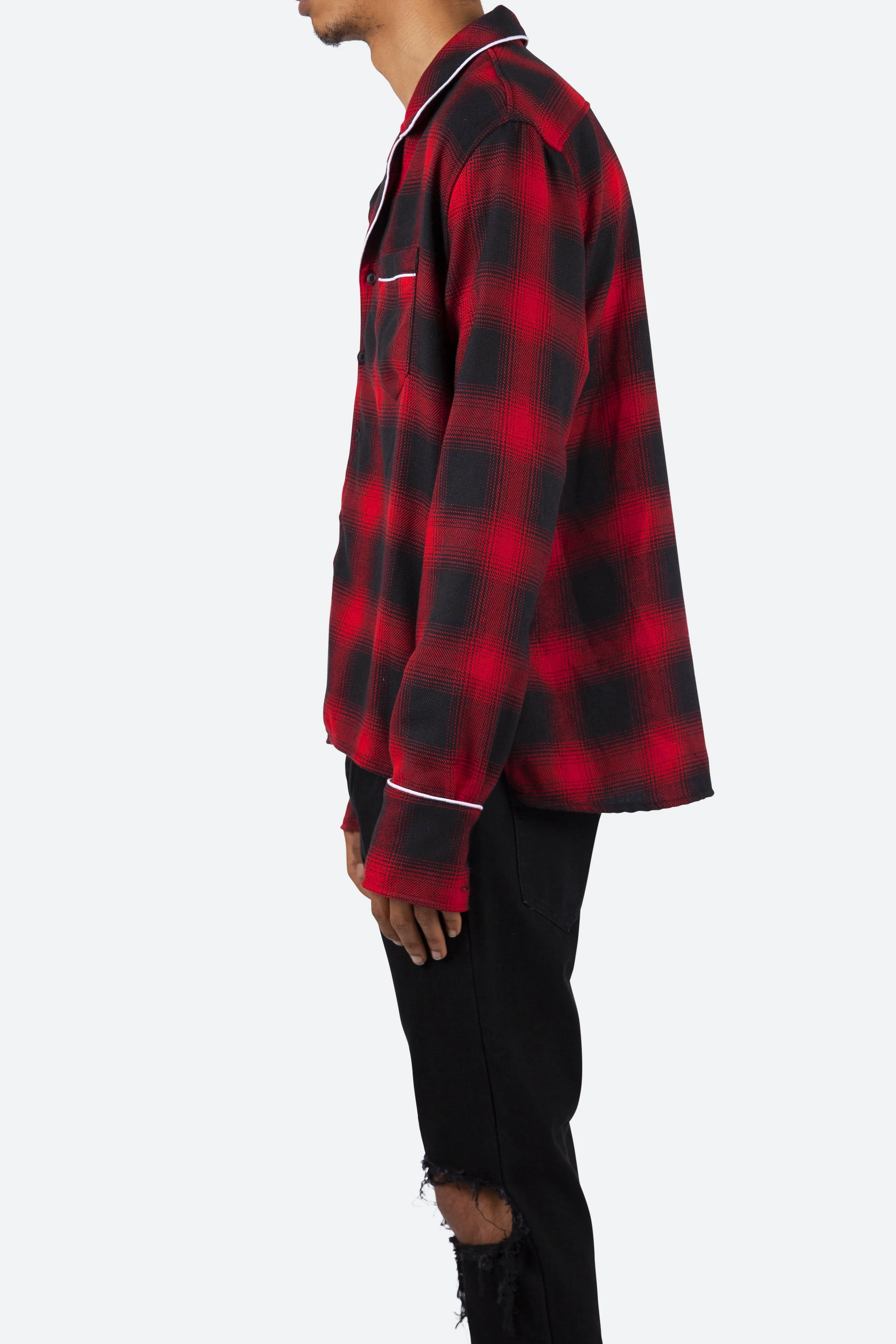 Pajama Flannel Shirt - Black/Red