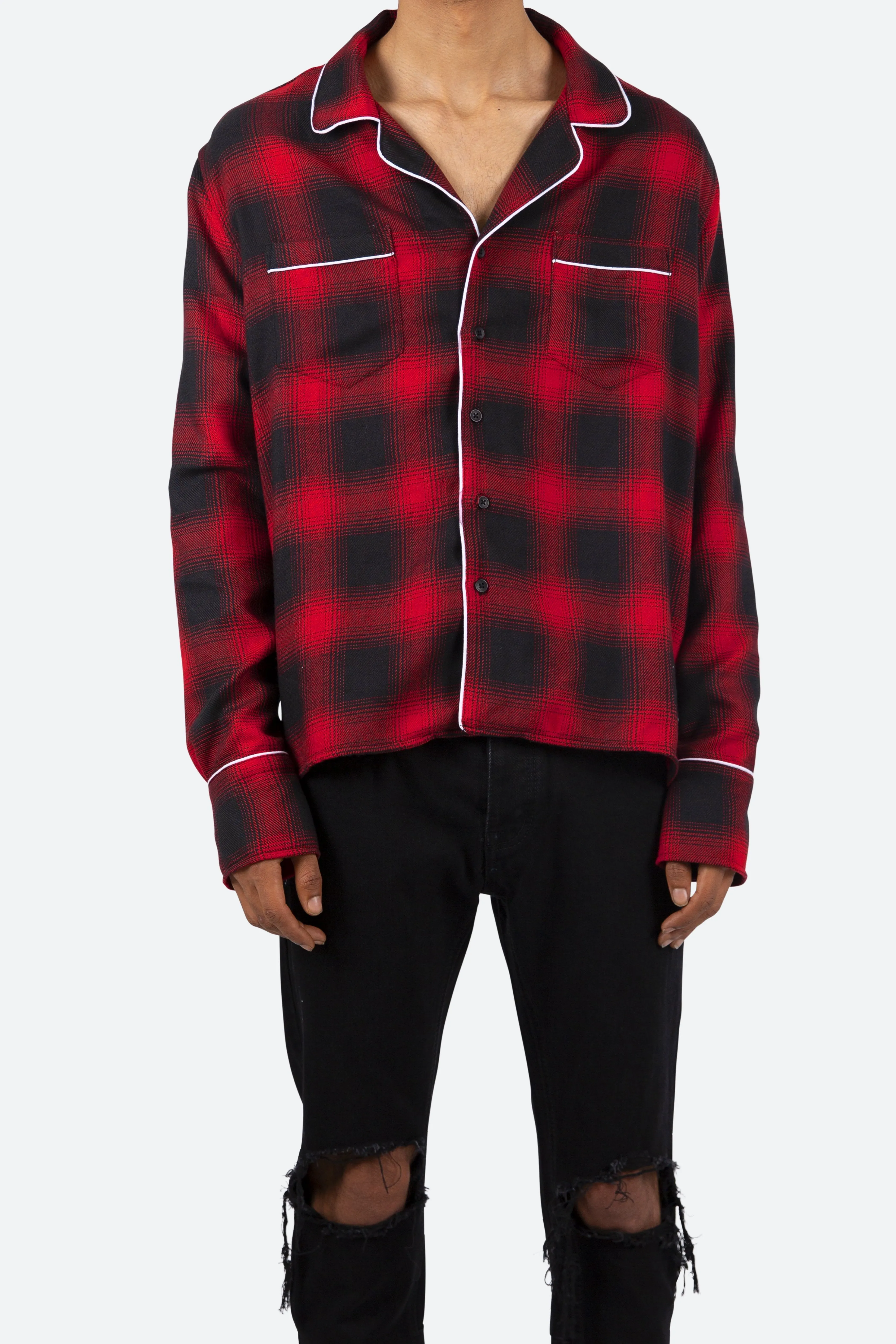 Pajama Flannel Shirt - Black/Red