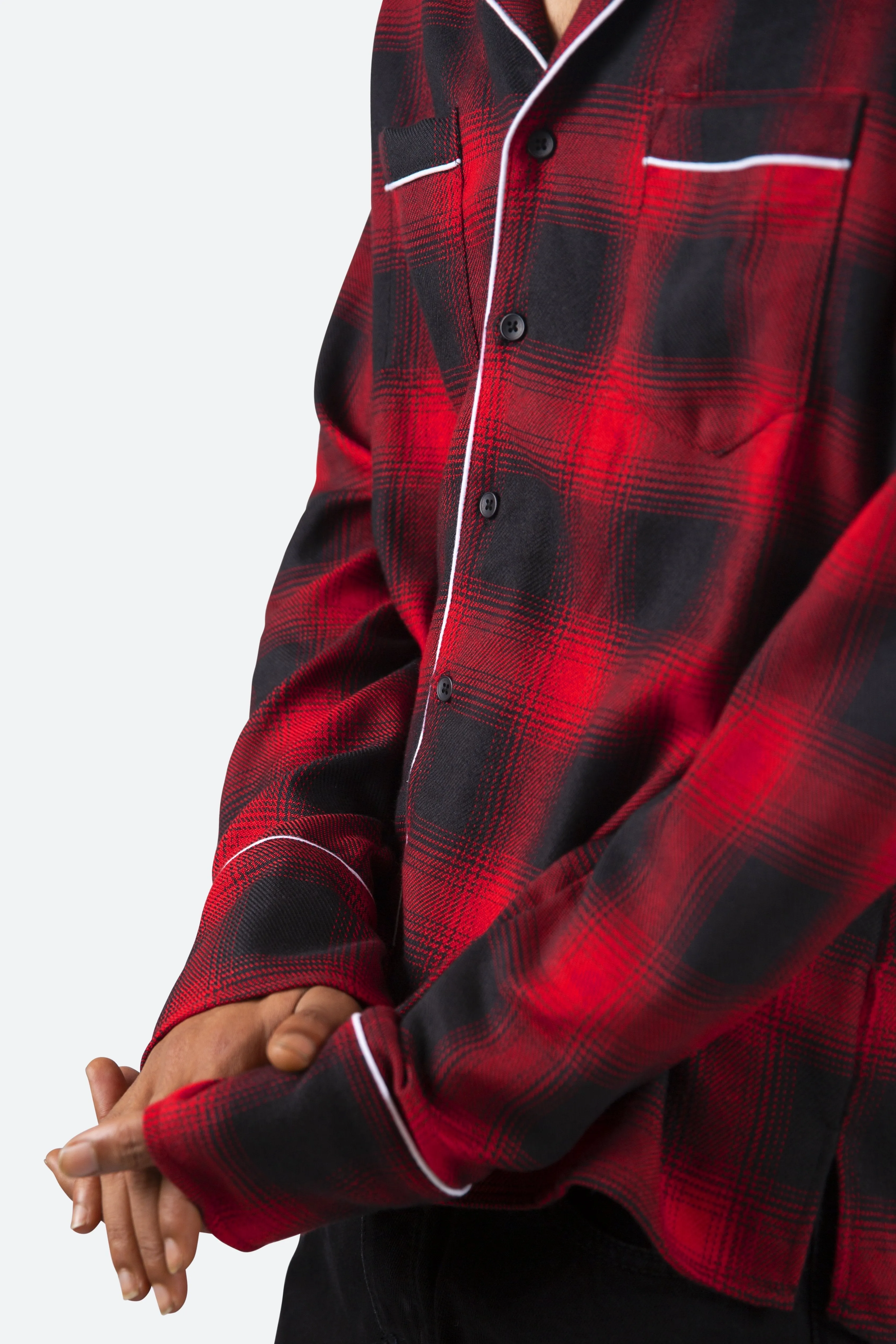 Pajama Flannel Shirt - Black/Red