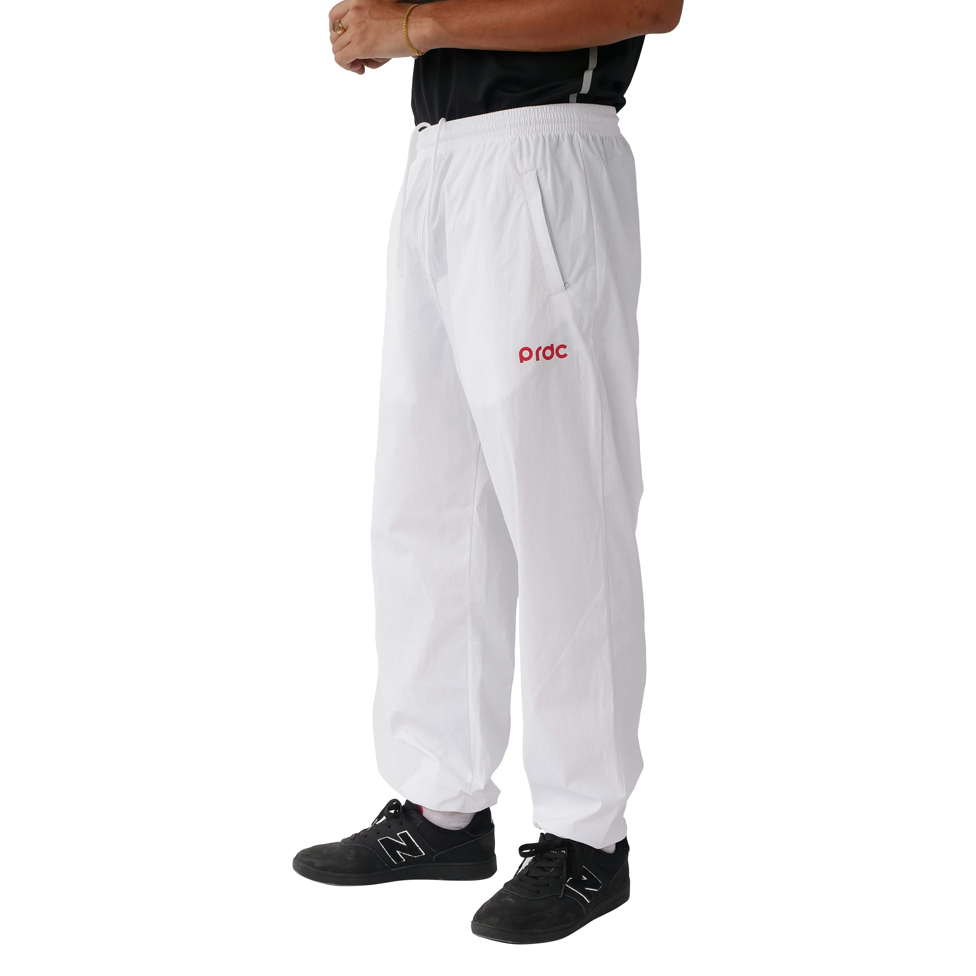 White/Red PRDC Track Pants - Stylish, Comfortable, Athletic Wear