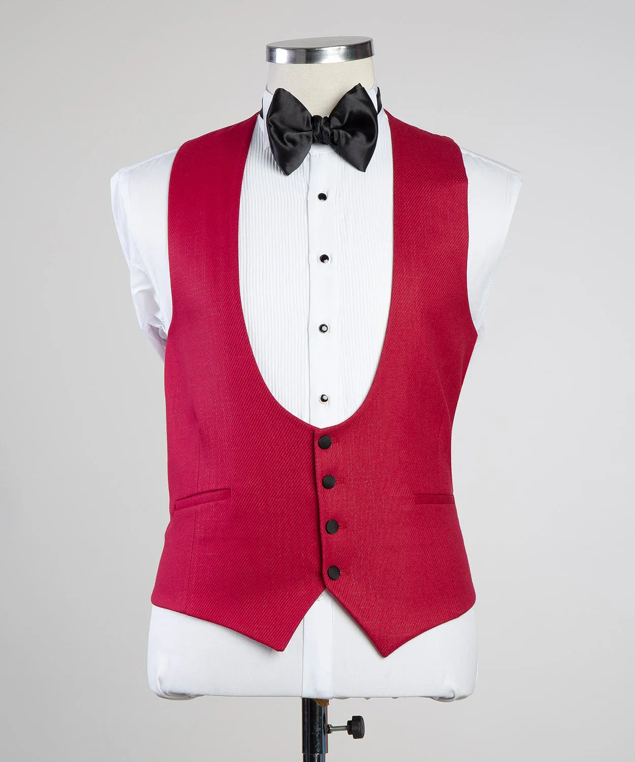 Red Tuxedo With Black Lapel