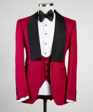 Red Tuxedo With Black Lapel