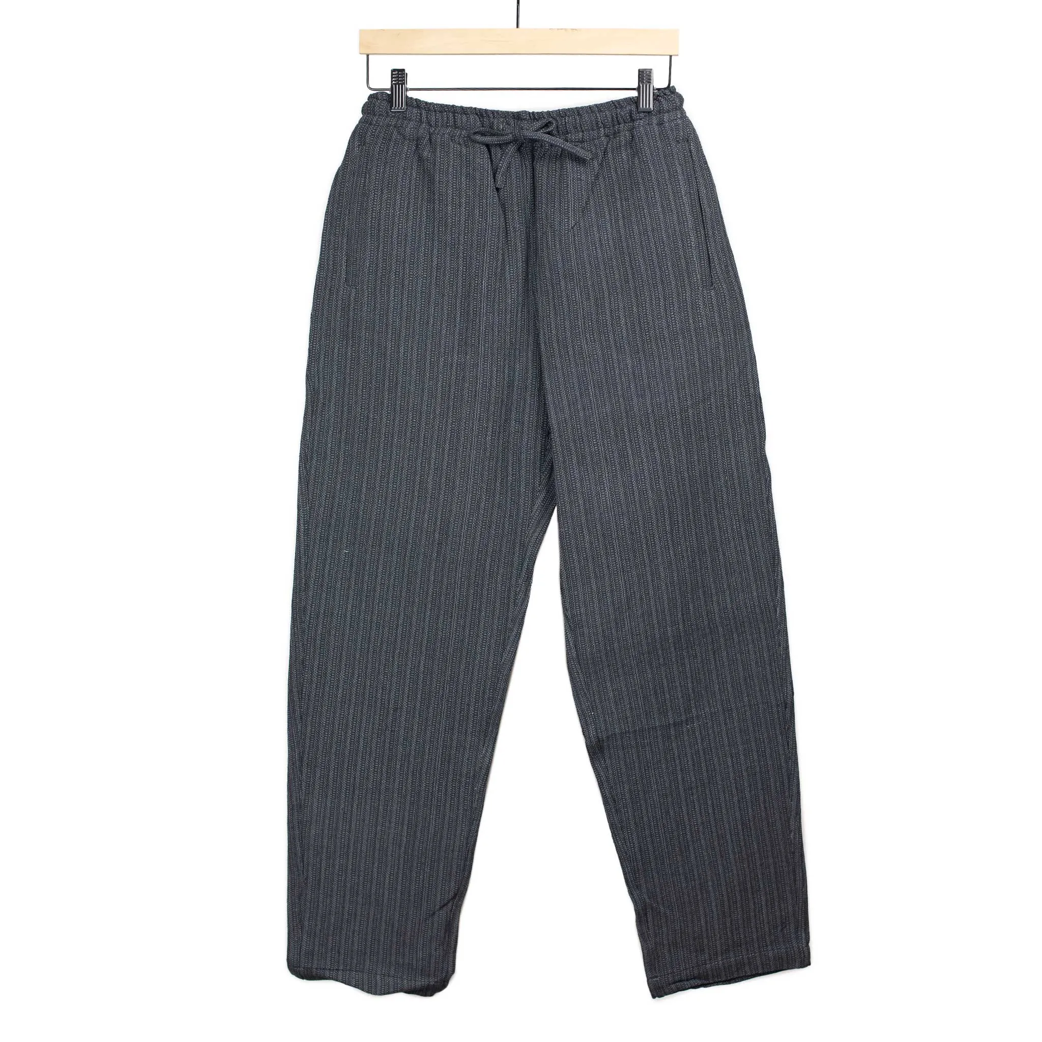 Roy drawstring trousers in charcoal handloom cotton