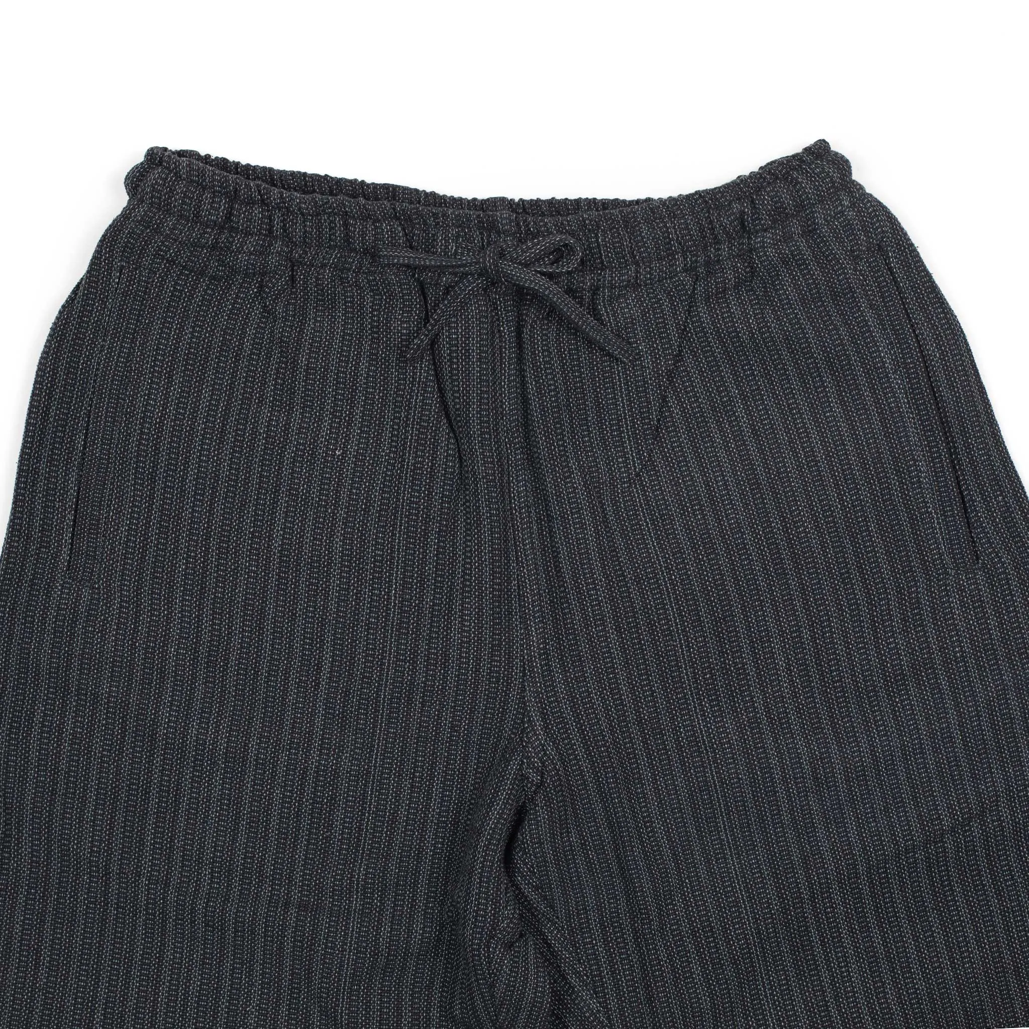 Roy drawstring trousers in charcoal handloom cotton